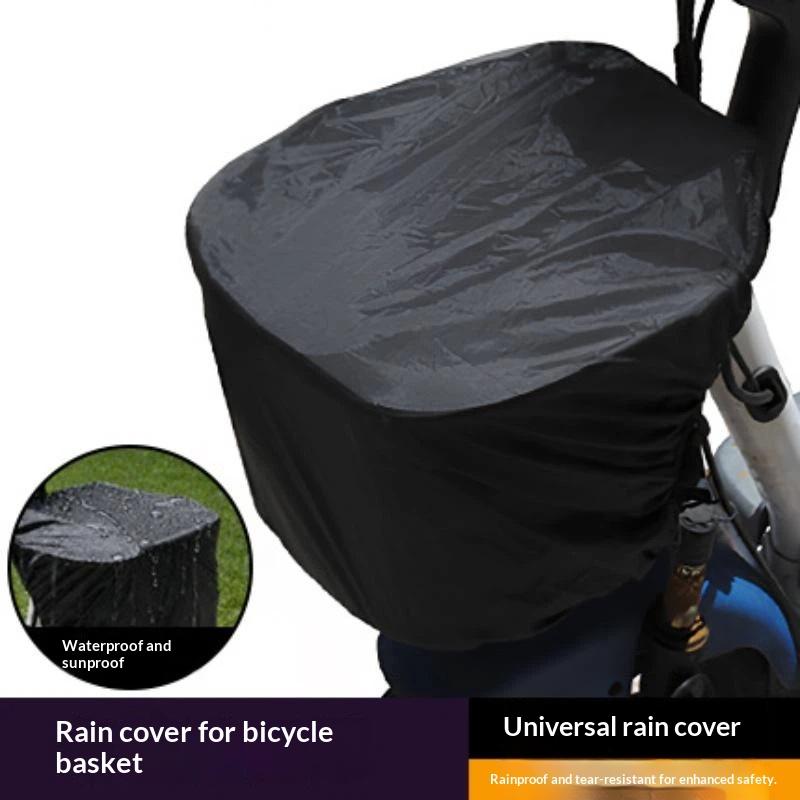 Mountain Biking In The Rain - ผ้าคลุมตะกร้าจักรยานกันน้ำ พร้อมขอบยางยืด ออกแบบให้พอดีกับรถจักรยานยนต์ จักรยานเสือภูเขา และการเดินทางแคมป์ปิ้งกลางแจ้ง
