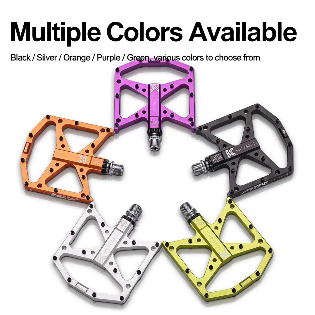 Pedal Platform Flat - KRSEC 3 แป้นเหยียบแบบแบนพร้อมลูกปืนซีล, แป้นเหยียบอะลูมิเนียมกันลื่น, แป้นเหยียบจักรยาน MTB