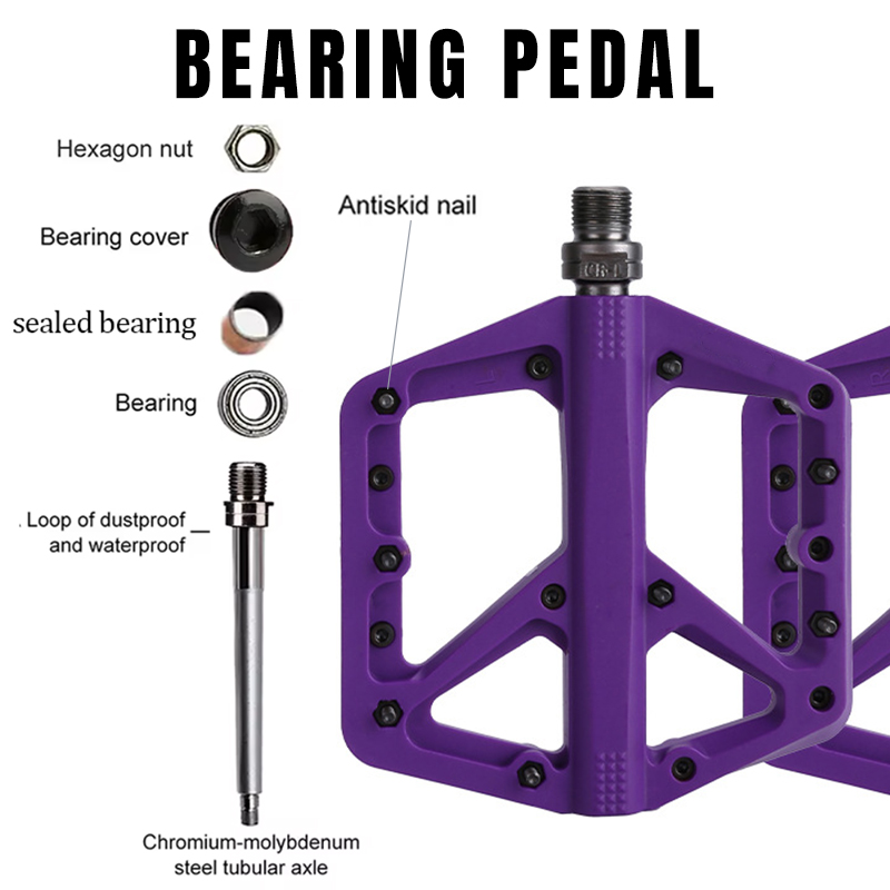 แป้นเหยียบจักรยานไนลอน แป้นเหย - Pedal Platform Flat บทวิจารณ์และราคา