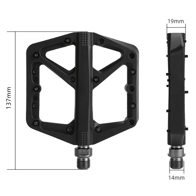 แป้นเหยียบจักรยานไนลอน แป้นเหย - Pedal Platform Flat บทวิจารณ์และราคา